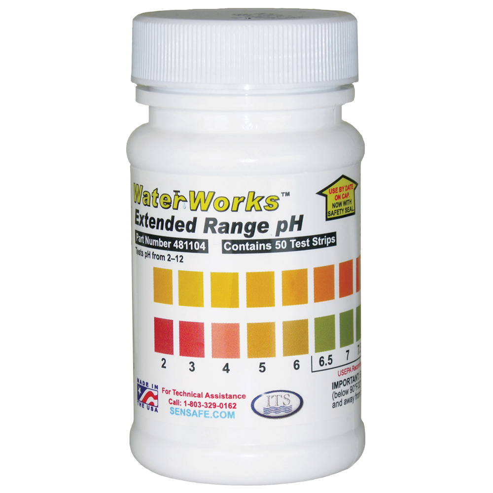 WaterWorks® Extended Range pH Indicator Strips - 2 to 12